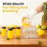 12 Pack 2 oz Glass Shot Mini Bottles with Black Lids - Reusable Leakage-Proof Small Clear Jar for Ginger, Wellness Shot, Juice, Sample, Whiskey, Essentials - Wide Mouth Containers, Dishwasher Safe - Image 4