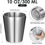 Kifmurase 8 Pack Stainless Steel Cups 10 oz Metal Tumbler Insulated Cup Unbreakable Stackable Drinking Glasses for Travel Outdoor Camping Office Home Party Coffee - Image 3