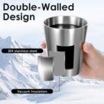 Kifmurase 8 Pack Stainless Steel Cups 10 oz Metal Tumbler Insulated Cup Unbreakable Stackable Drinking Glasses for Travel Outdoor Camping Office Home Party Coffee - Image 4