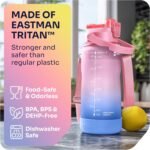 EnergyBud 1/2 Gallon Water Bottle with 74.3 oz Capacity - Motivational Time Markers for Daily Hydration Goals - Leakproof BPA Free Tritan with Removable Straw - Image 3