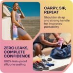 EnergyBud 1/2 Gallon Water Bottle with 74.3 oz Capacity - Motivational Time Markers for Daily Hydration Goals - Leakproof BPA Free Tritan with Removable Straw - Image 5