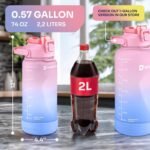 EnergyBud 1/2 Gallon Water Bottle with 74.3 oz Capacity - Motivational Time Markers for Daily Hydration Goals - Leakproof BPA Free Tritan with Removable Straw - Image 6