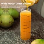 weasland Glass Juice Bottles 20oz -2 Pack Mouth Water Bottles with Lids for Juicing Reusable Juice Bottles for Smoothie Beverage Storage BPA Free Leakproof Borosilicate - Image 5