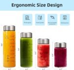 weasland Glass Juice Bottles 20oz -2 Pack Mouth Water Bottles with Lids for Juicing Reusable Juice Bottles for Smoothie Beverage Storage BPA Free Leakproof Borosilicate - Image 6