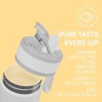 Asobu 20oz Ceramic Lined Insulated Water Bottle for Hot and Cold Drinks with 2-in-1 lid - Durable Travel Bottle with Leak-Proof Lid, Double-Wall Stainless Steel, Keeps Flavors True - Image 3