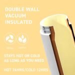 Asobu 20oz Ceramic Lined Insulated Water Bottle for Hot and Cold Drinks with 2-in-1 lid - Durable Travel Bottle with Leak-Proof Lid, Double-Wall Stainless Steel, Keeps Flavors True - Image 5