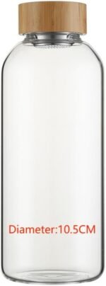 sunkey Sports Borosilicate Glass Water Bottle Wide Mouth 48 Oz Large Water Bottle with Bamboo Lid Neoprene Sleeve Bpa Free - Image 4