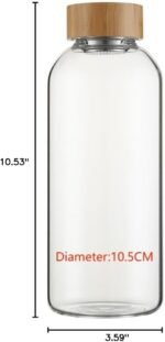 sunkey Sports Borosilicate Glass Water Bottle Wide Mouth 48 Oz Large Water Bottle with Bamboo Lid Neoprene Sleeve Bpa Free - Image 5