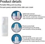 1 Pc Transparent Empty Reusable Airless Vacuum Pump Bottle, Leakproof Travel Cream Lotion Toner Foundation Liquid Container (10ml) - Image 3