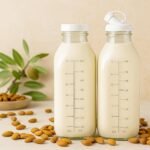 Essmilkee 32 oz Reusable Glass Milk Bottles with Leak Proof Lid and Pour Dispenser, 1 Liter Juice Bottles with Scale, Glass Pitchers with Sleeve, Milk Storage Containers for Fridge [2 Pack] - Image 4