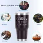 Cosictic Sorry No Hablo Fuctardo Travel Tumbler, 30 Oz Insulated Stainless Steel Tumbler with Lid and Straws, Funny Christmas Birthday Gifts for Cowokers Boss Friends Dad Mom Sister Brother - Image 4