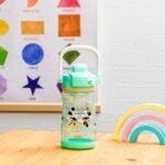 Zak Designs Disney Beacon Kid Water Bottle for Travel or At Home, 12oz Plastic is Durable and Leak-Proof with Liquid Lock Spout, Cover, Carry Handle, Protective Base (Mickey Mouse & Minnie Mouse) - Image 4