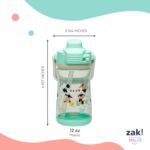 Zak Designs Disney Beacon Kid Water Bottle for Travel or At Home, 12oz Plastic is Durable and Leak-Proof with Liquid Lock Spout, Cover, Carry Handle, Protective Base (Mickey Mouse & Minnie Mouse) - Image 10