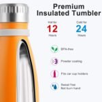 koodee Small Water Bottle for School 9 oz Stainless Steel Double Wall Vacuum Insulated Water Bottle BPA Free, Leak Proof (Mango Yellow) - Image 5