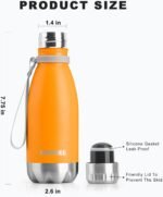 koodee Small Water Bottle for School 9 oz Stainless Steel Double Wall Vacuum Insulated Water Bottle BPA Free, Leak Proof (Mango Yellow) - Image 6