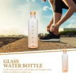 DOITOOL Borosilicate Glass Sports Water Bottle 9Oz Leakproof Portable Transparent Water Bottle with Measurement Scale for Hiking Fitness and Outdoor Use - Image 3