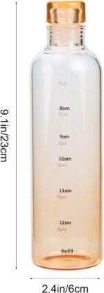 DOITOOL Borosilicate Glass Sports Water Bottle 9Oz Leakproof Portable Transparent Water Bottle with Measurement Scale for Hiking Fitness and Outdoor Use - Image 5