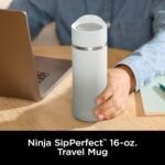 Ninja, Travel Mug, Sip Perfect 16oz, Brings Hot Drinks to Sippable Temperature in Minutes, Stainless Steel, Leak Proof, Dishwasher Safe, Metal Insulated Tumbler, White, DW1603WH - Image 3