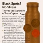 Ignisia Copper Water Bottle 34oz - 100% pure copper water bottle for drinking | eco-friendly | lab tested | Leak-Proof | Handcrafted Ayurvedic for Health & Wellness (Hammered) - Image 5