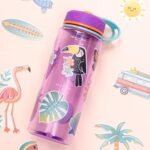 bzyoo HydroPop 36oz Water Bottle w/Personalized Stickers - Leak-Proof, Water Tracking Measurement, Wide Mouth for Ice. Personalized for Gym, School, Work BPA Free - Color Purple - Image 3