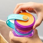 bzyoo HydroPop 36oz Water Bottle w/Personalized Stickers - Leak-Proof, Water Tracking Measurement, Wide Mouth for Ice. Personalized for Gym, School, Work BPA Free - Color Purple - Image 4