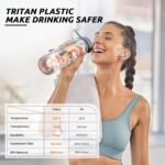 UTEBIT 32 OZ Fruit Infuser Water Bottle, Insulated Sports Water Bottle With Straw, 1L BPA Free Leak Proof Tritan Large Water Jug with Strap for Gym, Camping, Travel, Outdoor - Image 5