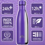 Mont-Clair l'O Stainless Steel Water Bottle, Vacuum insulated - BPA Free, 12h Hot & 24h Cold Drinks Bottle, Metal, 25 oz Leakproof, Ideal for Adult, Kids, Running - Purple - Image 3