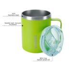 BJPKPK 2 pcs Insulated Coffee Mug, 14oz Insulated Tumbler with Lid, Stainless Steel Coffee Cups with Splash Proof Lid-Green - Image 3