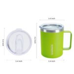 BJPKPK 2 pcs Insulated Coffee Mug, 14oz Insulated Tumbler with Lid, Stainless Steel Coffee Cups with Splash Proof Lid-Green - Image 4