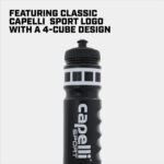 Capelli Sport Squeeze Water Bottle, Plastic Gym Water Bottle with Easy Open Nozzle and Grip Design, 24 oz, Black/White - Image 4