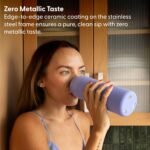 W&P Porter Insulated Bottle 20 oz | Clean Taste Ceramic Coating for Water, Coffee, & Tea | Wide Mouth Vacuum Insulated | Dishwasher Safe, Cream Terrazzo - Image 4