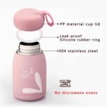 Mini Water Bottle 10.8oz/320ml Travel Coffee Mug with Handle Thermal Cups for Hot and Cold Drinks Insulated Tumblers for Women Vacuum Sealed Flask Pink - Image 3