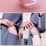 Mini Water Bottle 10.8oz/320ml Travel Coffee Mug with Handle Thermal Cups for Hot and Cold Drinks Insulated Tumblers for Women Vacuum Sealed Flask Pink - Image 7