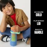 S'well Stainless Steel Kids Traveler with Flip Straw Lid, 16oz, Blue Chill, Triple Layered Vacuum Insulated Containers Keeps Drinks Cold for 24 Hours, BPA Free, Easy Carrying On the Go - Image 3