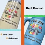 ZOYEPIN Personalized 40 oz Tumbler with Handle and Straw Lid,Custom Gifts for Woman Inspirational Gifts,Vivid Color with 3D Pattern,Insulated Stanless Steel,Birth Month Flower by Line - Image 6