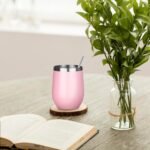 MEZMUT 12oz Insulated Wine Tumbler with Lid Double Wall Vacuum Stainless Steel Wine Glass Coffee Mug Insulated Tumbler Cup for Champaign, Cocktail, Beer (Pink, 1 Pack) - Image 6