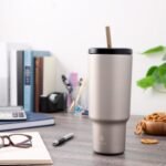 Manna Ranger XL Double-wall Insulated Stainless Steel Tumbler with Leak-proof Smart Seal Lid and Reusable Tritan Straw - 40 Oz - Matte Silver - Image 4