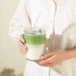 Olvini 13oz Glass Tumbler with Straw and Lid, Reusable Iced Coffee Cup Tumbler, Cute Glass Cups for Water, Matcha, Travel Coffee Mugs (Clear) - Image 5