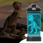 YuanDian Dinosaur Gifts, Light Up Boy Water Bottle with 3D Dino T Rex Design- 14 OZ Tritan BPA Free Eco-Friendly - Cool Drinking Cups Gift for School Kids Boy Girl Child Dinosauria Lovers - Image 4