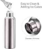 Gteller Double Walled Stainless Steel Vacuum Insulated Sports Water Bottle with Portable Stainless Lid, Wide Mouth (Blue 17oz） - Image 3