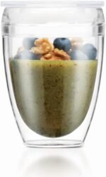 Bodum 10oz Pavina Reusable Double Wall Tumblers with Lid, BPA-Free Plastic, Hot and Cold Drinks, Set of 2, Clear - Image 4