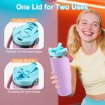 Winscj 32 oz Tumbler with Handle and Flip Straw,Keep Cold or Hot,Fits in Cup Holder,Reusable Leak Proof Stainless Steel Vacuum Water Bottle,Suitable for Home Gym Trave, Easy to Carry (Cyan Blue) - Image 5