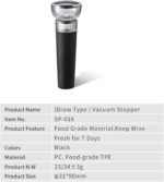 VJIAIEO - Pack of 3 Mini Wine Stoppers Vacuum Wine Stopper Reusable Wine Bottle Stoppers with Built-in Vacuum Pump Leakproof Wine Bottle Sealer Silicone Caps Air Remover Corks Wine Saver - Image 9