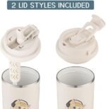 Funkrin Insulated Coffee Mug with Straw & Flip Lid, 24oz Tumbler Cup with Ceramic Coating, Double Wall Vacuum Leak-Proof Travel Mug wiht Tea Infuser for Office School Party Camping - Image 3