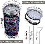 CWEGSJ Bowling Gift This is How I Roll 20oz Tumbler with Lid and Straw Bowling Nutrition Facts Travel Cup Bowling Lover Gift Bowling Team Gifts (Bowling Nutrition Facts) - Image 3