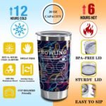 CWEGSJ Bowling Gift This is How I Roll 20oz Tumbler with Lid and Straw Bowling Nutrition Facts Travel Cup Bowling Lover Gift Bowling Team Gifts (Bowling Nutrition Facts) - Image 4