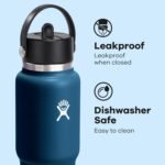 Hydro Flask Travel Water Bottle - Insulated Stainless Steel - Wide Straw Lid, Non Spill, Leakproof in 32 Oz Indigo Blue - Image 4