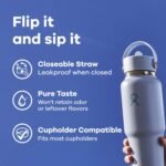 Hydro Flask Travel Water Bottle - Insulated Stainless Steel - Wide Straw Lid, Non Spill, Leakproof in 32 Oz Indigo Blue - Image 5