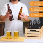 FastRack Beer Bottles Amber Glass Longneck Bottles for Home Brewing 22 oz - Crown Cap Refillable Beer Bottles Food Grade – ECO Friendly Proudly Made in the USA, Brown, Pack of 12 - Image 4