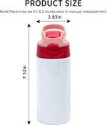 MAIKESUB 4 Pcs Sublimation Blank Stainless Steel water bottle 12 OZ Straight Stainless Steel Insulated Tumblers Different Color Splash-Proof Lid Shatterproof Water Cup - Image 3